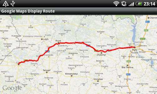 Android Google Maps. How to show route between two geopoints on map.
